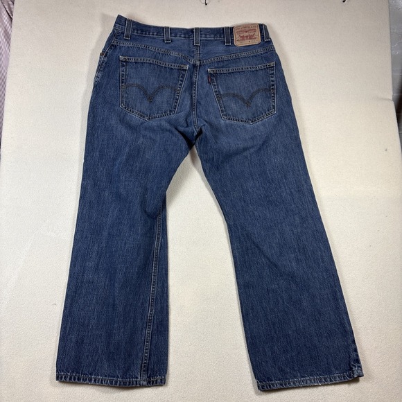 Levis 557 Jeans Mens 38x30 Bootcut Relaxed Dark Blue Wash Baggy Y2K VTG Loose - Picture 11 of 11